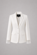 Ivory Muse Blazer in ivory with tailored silhouette, front view